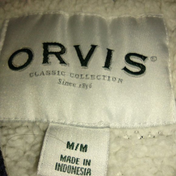 Orvis Mens Lined Quarter 1/4 Zip Pullover Blue Medium‎ - Picture 2 of 6